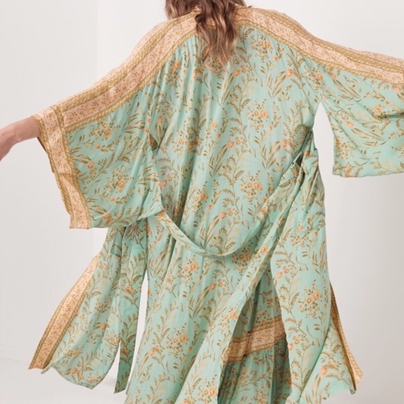 SPELL Designs Turquoise Maisie Kimono Robe Duster - Picture 2 of 5